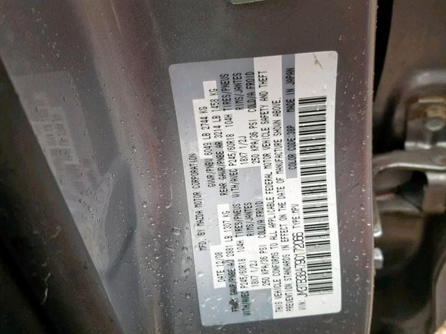 JM3TB38A790172066 - 2009 MAZDA CX-9 BLUE photo 10