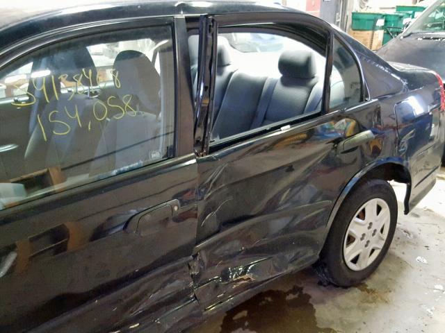 1HGES16335L002386 - 2005 HONDA CIVIC DX V BLACK photo 9