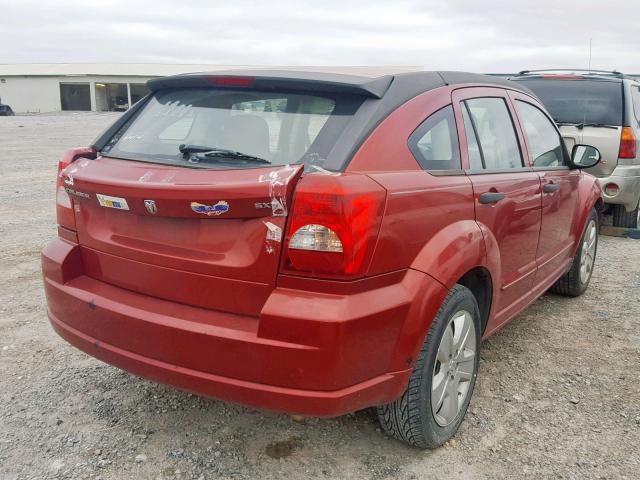 1B3HB48B57D115756 - 2007 DODGE CALIBER SX RED photo 4