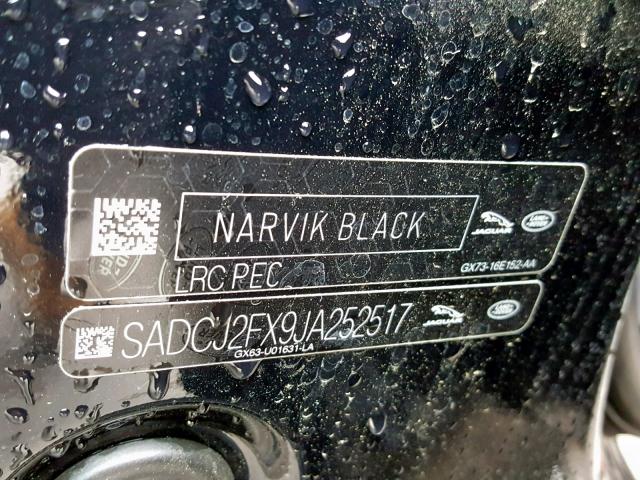 SADCJ2FX9JA252517 - 2018 JAGUAR F-PACE PRE BLACK photo 10