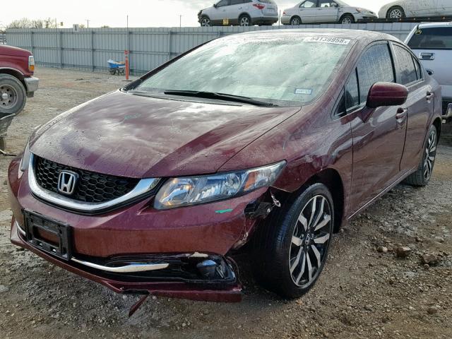 2HGFB2F94FH546084 - 2015 HONDA CIVIC EXL MAROON photo 2