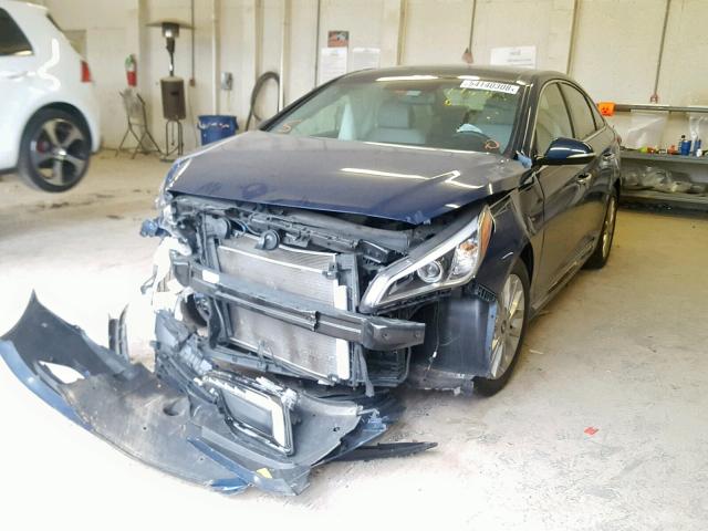 5NPE34AF8FH242666 - 2015 HYUNDAI SONATA SPO BLUE photo 2