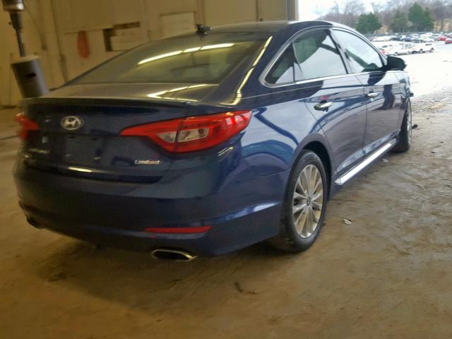 5NPE34AF8FH242666 - 2015 HYUNDAI SONATA SPO BLUE photo 4