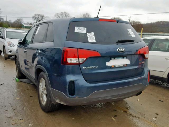 5XYKT3A64FG578156 - 2015 KIA SORENTO LX BLUE photo 3