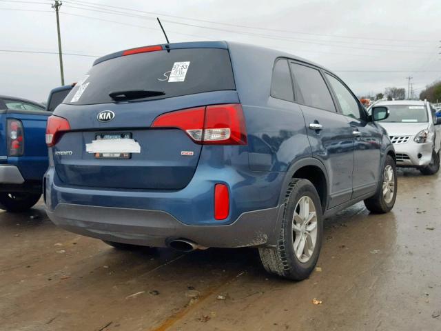 5XYKT3A64FG578156 - 2015 KIA SORENTO LX BLUE photo 4