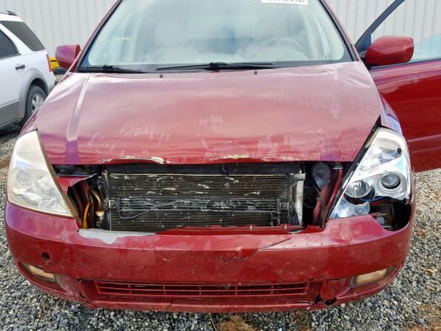 KNDMB233166053048 - 2006 KIA SEDONA EX RED photo 7