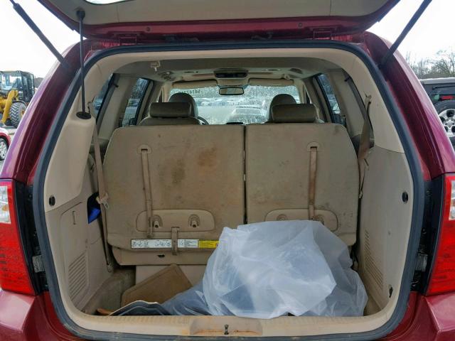 KNDMB233166053048 - 2006 KIA SEDONA EX RED photo 9