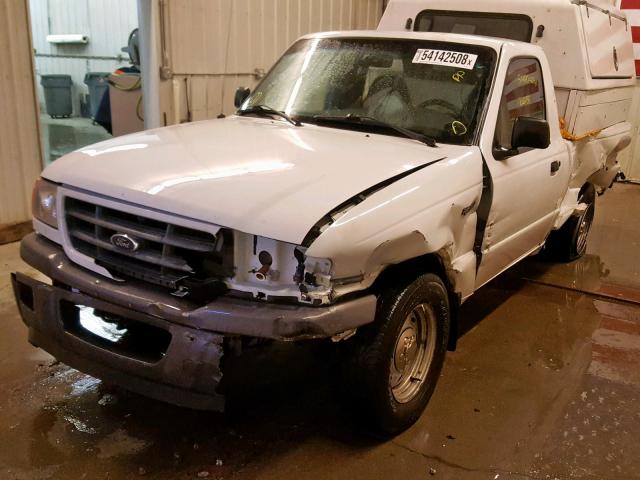 1FTYR10E11PA44561 - 2001 FORD RANGER WHITE photo 2