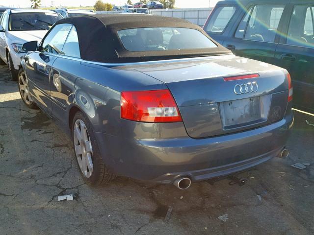 WUARL48H45K901225 - 2005 AUDI S4 QUATTRO GRAY photo 3