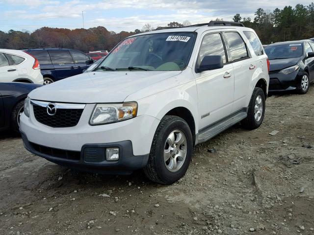 4F2CZ06178KM28201 - 2008 MAZDA TRIBUTE S WHITE photo 2