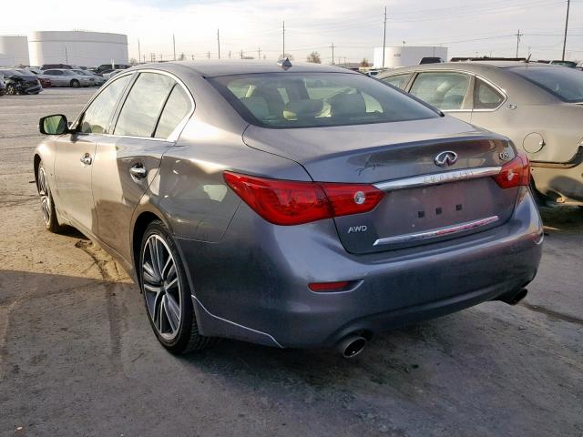 JN1BV7AR8EM706541 - 2014 INFINITI Q50 BASE GRAY photo 3