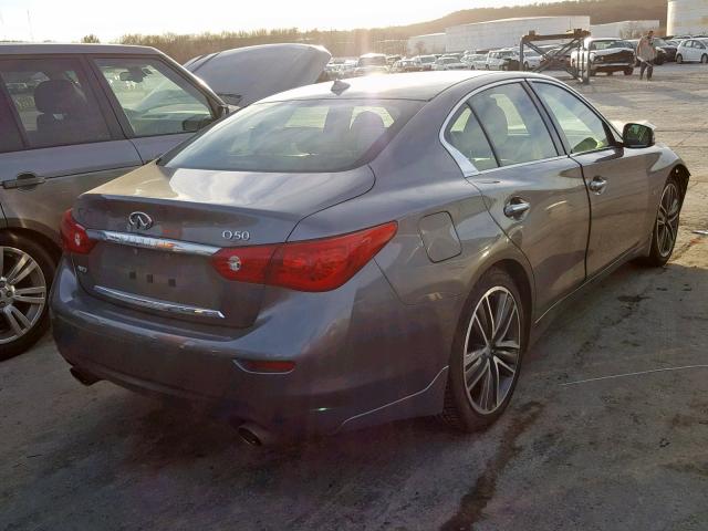 JN1BV7AR8EM706541 - 2014 INFINITI Q50 BASE GRAY photo 4