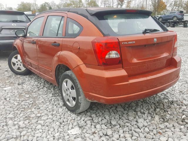 1B3HB28BX7D177769 - 2007 DODGE CALIBER ORANGE photo 3