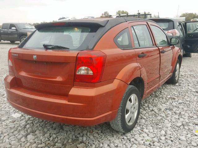 1B3HB28BX7D177769 - 2007 DODGE CALIBER ORANGE photo 4