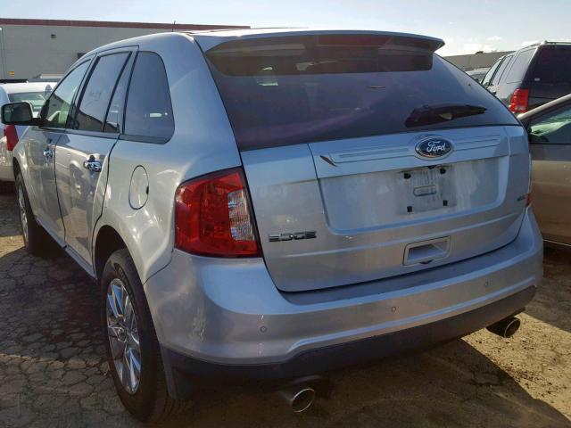 2FMDK3JC2BBA81148 - 2011 FORD EDGE SEL SILVER photo 3