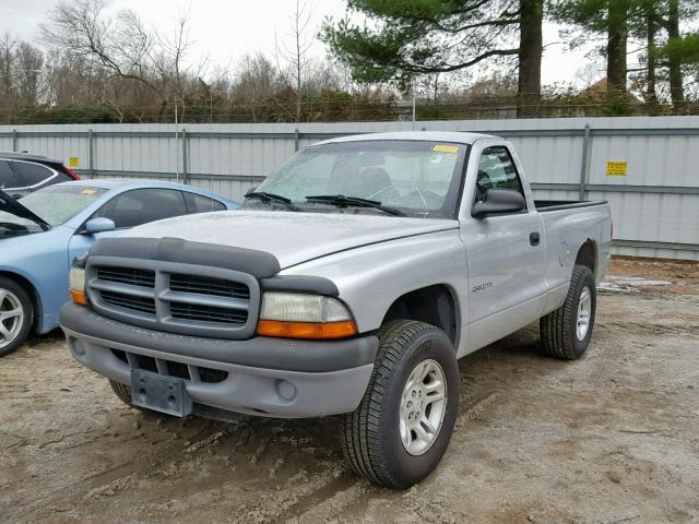 1B7GG26X01S271740 - 2001 DODGE DAKOTA SILVER photo 2