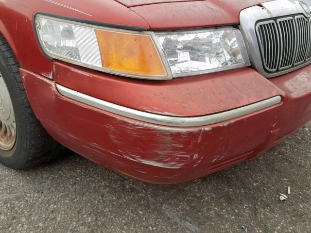 2MEFM75W7WX672425 - 1998 MERCURY GRAND MARQ RED photo 9