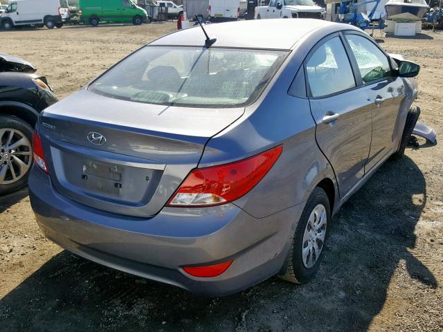 KMHCT4AE4GU099071 - 2016 HYUNDAI ACCENT SE GRAY photo 4