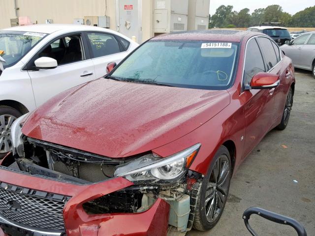 JN1BV7AP3FM341363 - 2015 INFINITI Q50 BASE RED photo 2