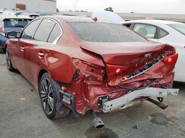 JN1BV7AP3FM341363 - 2015 INFINITI Q50 BASE RED photo 3