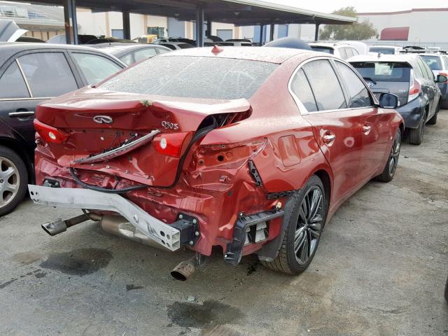 JN1BV7AP3FM341363 - 2015 INFINITI Q50 BASE RED photo 4