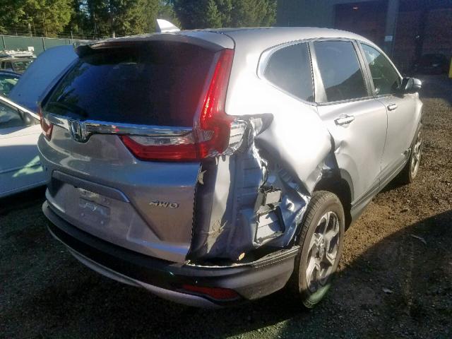 2HKRW2H87JH659399 - 2018 HONDA CR-V EXL SILVER photo 4