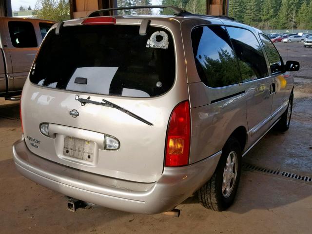 4N2XN11T0YD829179 - 2000 NISSAN QUEST SE GOLD photo 4