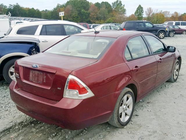 3FAHP07Z77R135687 - 2007 FORD FUSION SE RED photo 4