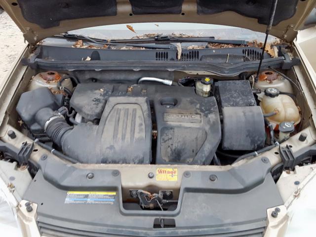 1G1AK52F457590644 - 2005 CHEVROLET COBALT TAN photo 7