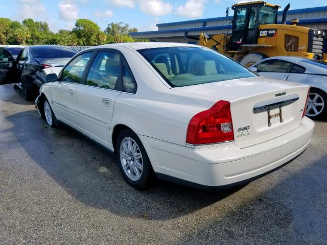 YV1TH592451402221 - 2005 VOLVO S80 2.5T WHITE photo 3