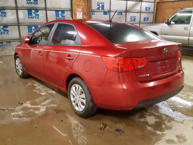 KNAFU4A26A5070433 - 2010 KIA FORTE EX BURGUNDY photo 3