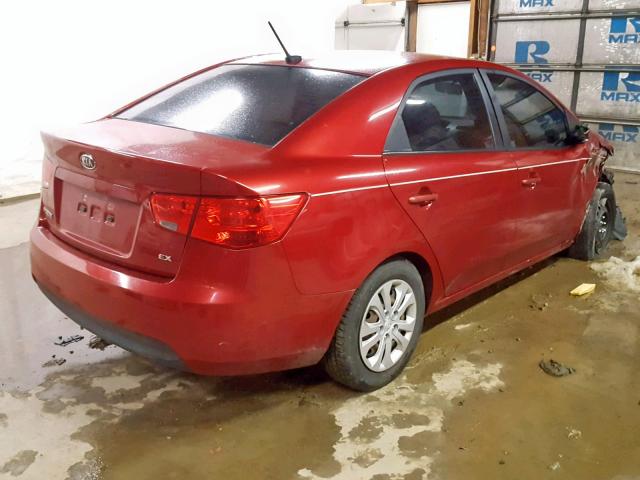 KNAFU4A26A5070433 - 2010 KIA FORTE EX BURGUNDY photo 4