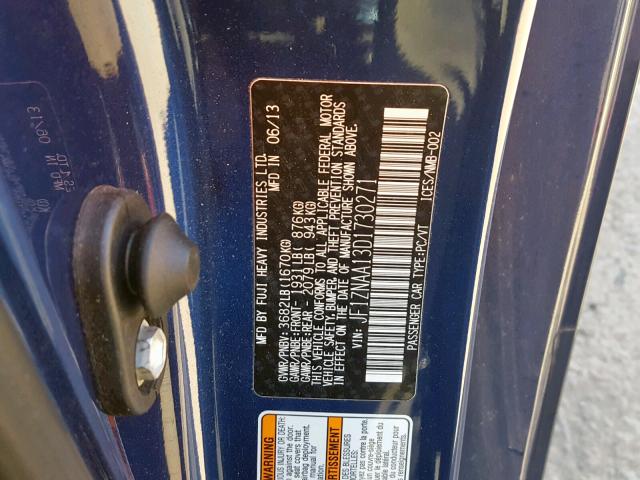 JF1ZNAA13D1730271 - 2013 TOYOTA SCION FR-S BLUE photo 10