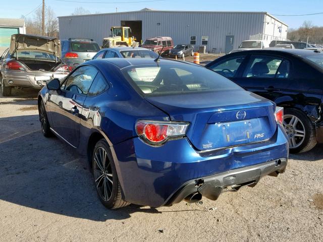 JF1ZNAA13D1730271 - 2013 TOYOTA SCION FR-S BLUE photo 3