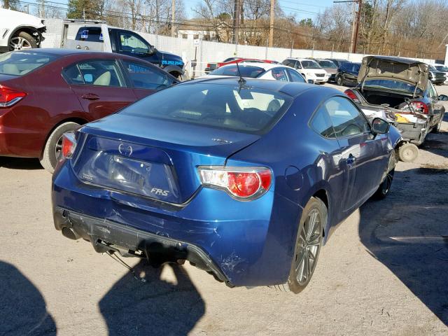 JF1ZNAA13D1730271 - 2013 TOYOTA SCION FR-S BLUE photo 4