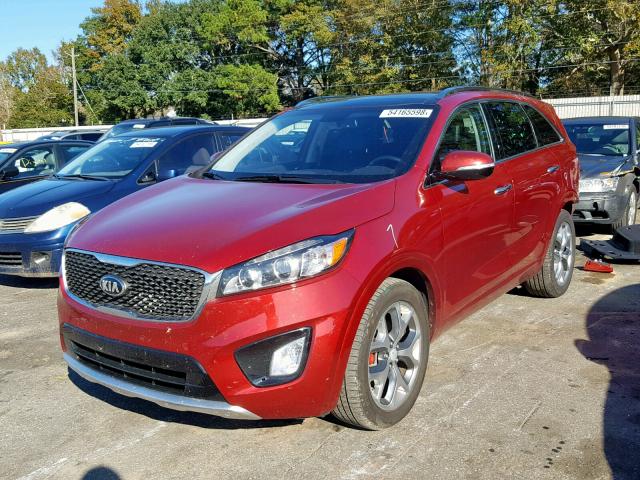 5XYPK4A54HG306327 - 2017 KIA SORENTO SX RED photo 2