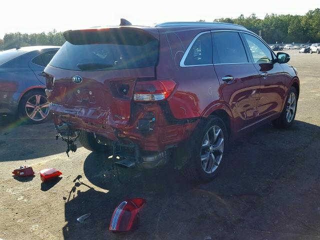 5XYPK4A54HG306327 - 2017 KIA SORENTO SX RED photo 4