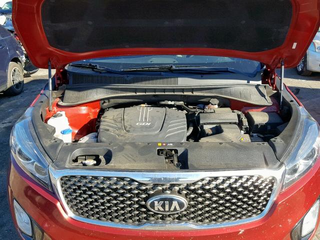 5XYPK4A54HG306327 - 2017 KIA SORENTO SX RED photo 7