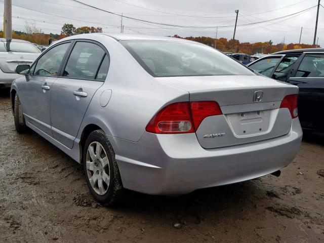 2HGFA16598H515362 - 2008 HONDA CIVIC LX SILVER photo 3