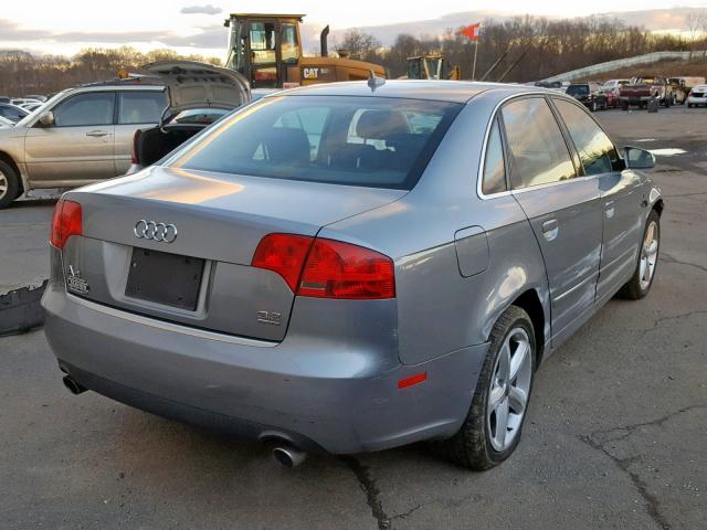 WAUDH78E57A055158 - 2007 AUDI A4 3.2 QUA GRAY photo 4