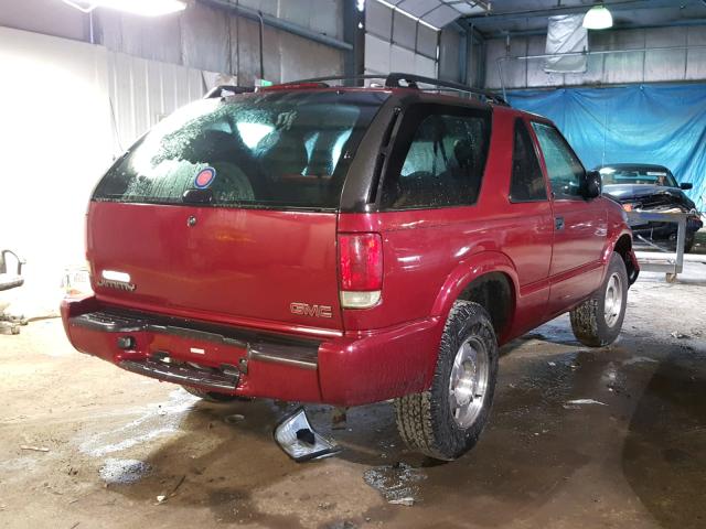 1GKCS18W31K173981 - 2001 GMC JIMMY BURGUNDY photo 4