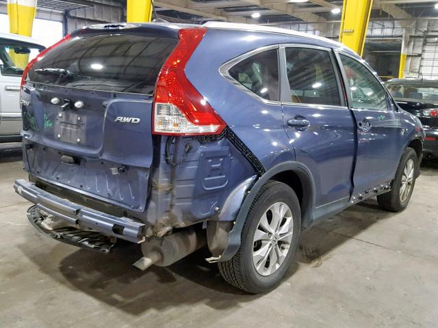 2HKRM4H73DH683731 - 2013 HONDA CR-V EXL BLUE photo 4