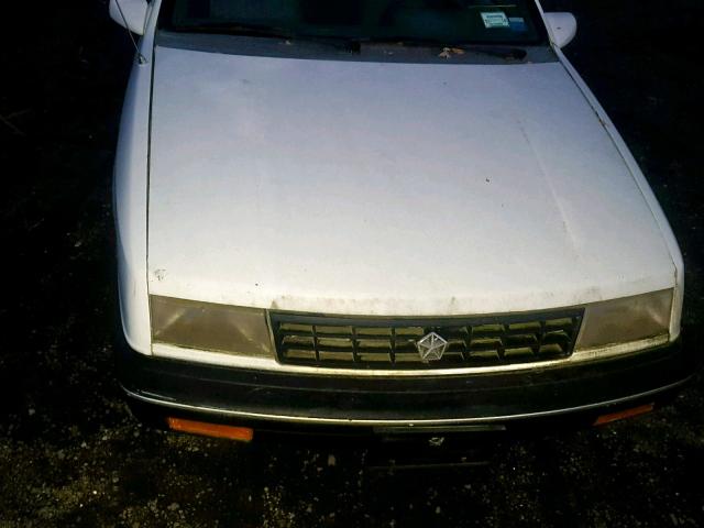 1P3XP24D7MN507859 - 1991 PLYMOUTH SUNDANCE A WHITE photo 7