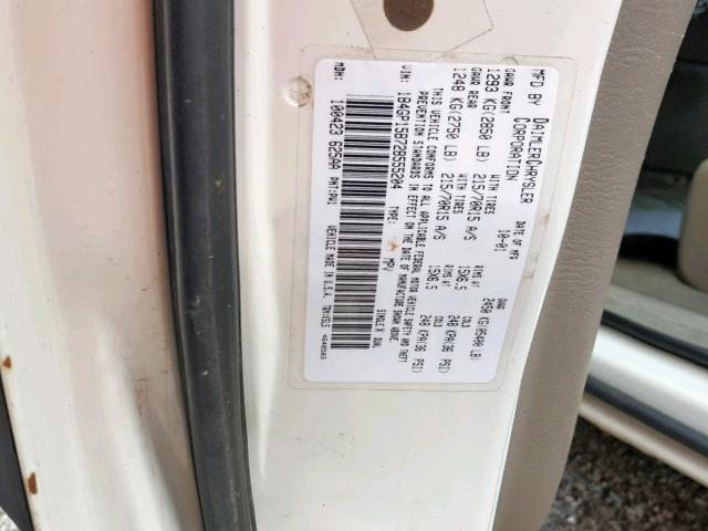 1B4GP15B72B555204 - 2002 DODGE CARAVAN EC WHITE photo 10