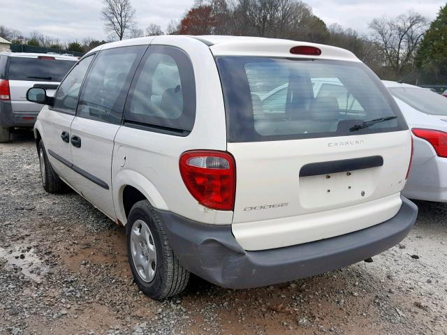 1B4GP15B72B555204 - 2002 DODGE CARAVAN EC WHITE photo 3