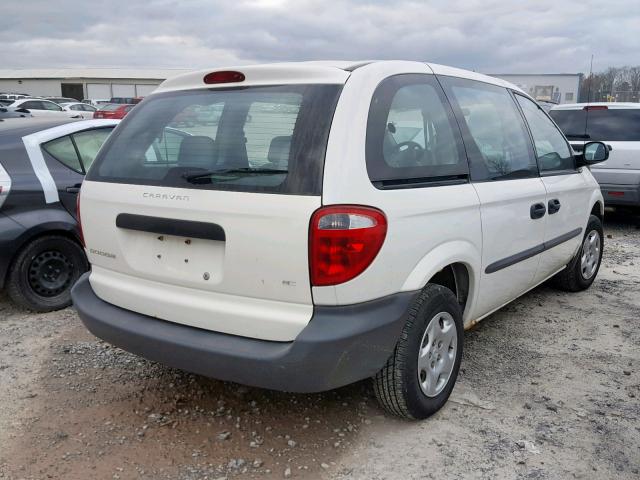 1B4GP15B72B555204 - 2002 DODGE CARAVAN EC WHITE photo 4