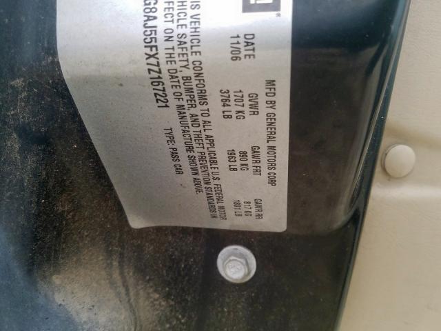 1G8AJ55FX7Z167221 - 2007 SATURN ION LEVEL GREEN photo 10