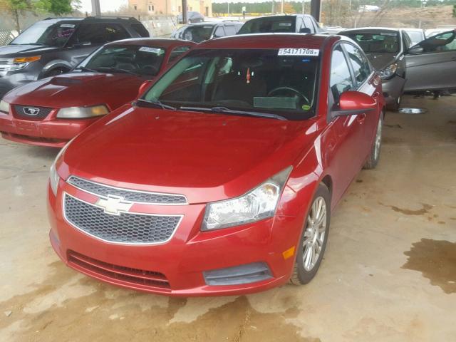 1G1PJ5S9XB7206157 - 2011 CHEVROLET CRUZE ECO RED photo 2