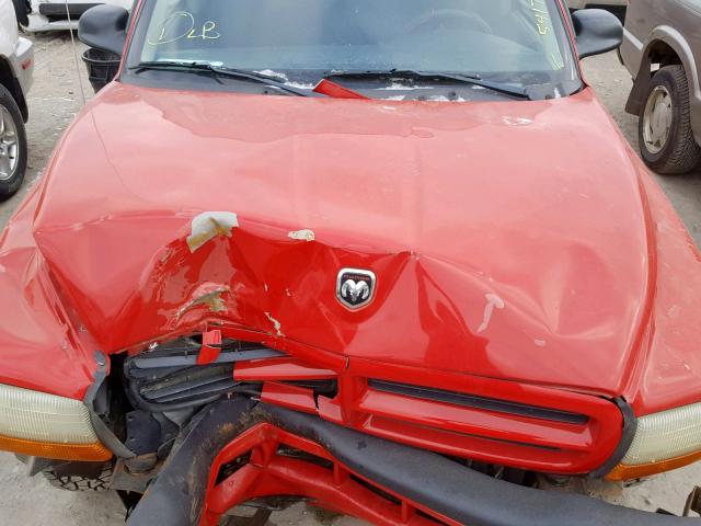 1B7GL32X72S715026 - 2002 DODGE DAKOTA SPO RED photo 7