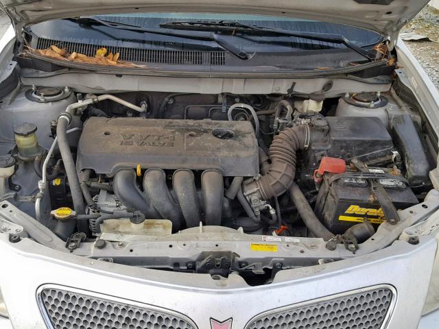 5Y2SL65856Z458543 - 2006 PONTIAC VIBE SILVER photo 7